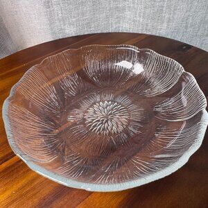 Vintage Arcoroc Fleur Small Glass Bowl, 1970s French Textured Petal Dessert Dish